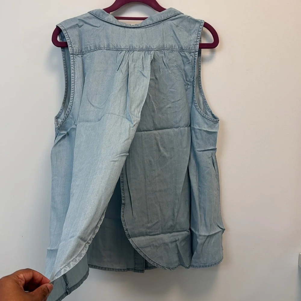 NWT Cloth & Stone Sleeveless Button-Up Top, L - Picture 3 of 5